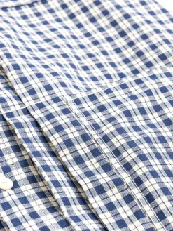 LOT 2166 SHIRT INDIGO CHECK R.COLLAR COLOUR 1 | Warehouse & Co Fashion
