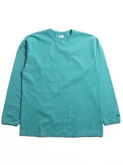 LOT.58001 H.W. L/S TEE PIGMENT DYE TURQUOISE | DUBBLE WORKS Clearance