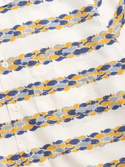 LOT JG–18 SCHOOL OF FISH SHIRT NAVY | Warehouse & Co Cheap