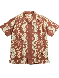 LOT JG–19 SEAHORSE V STARFISH PRINT BROWN | Warehouse & Co Hot