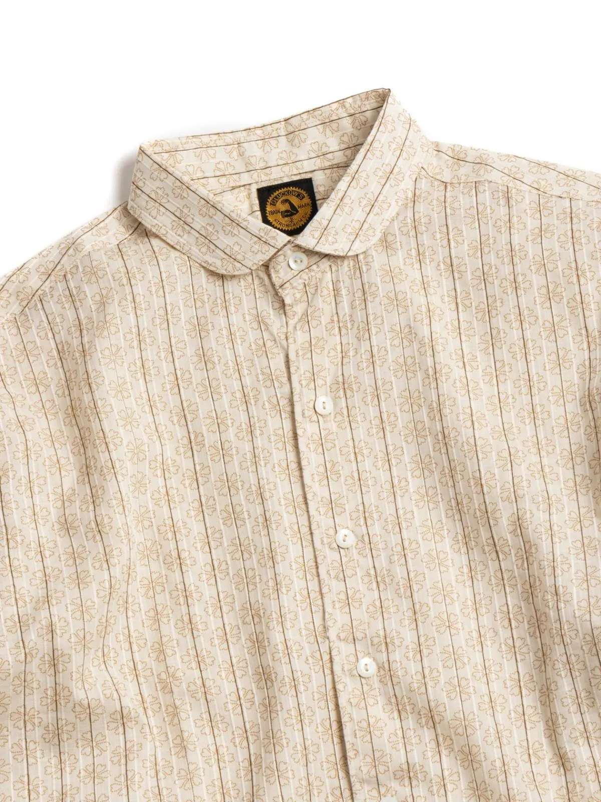 LOT JG–29R HUDSON SHIRT/DOT FLORAL/ROUND COLLAR BROWN | Warehouse & Co Cheap