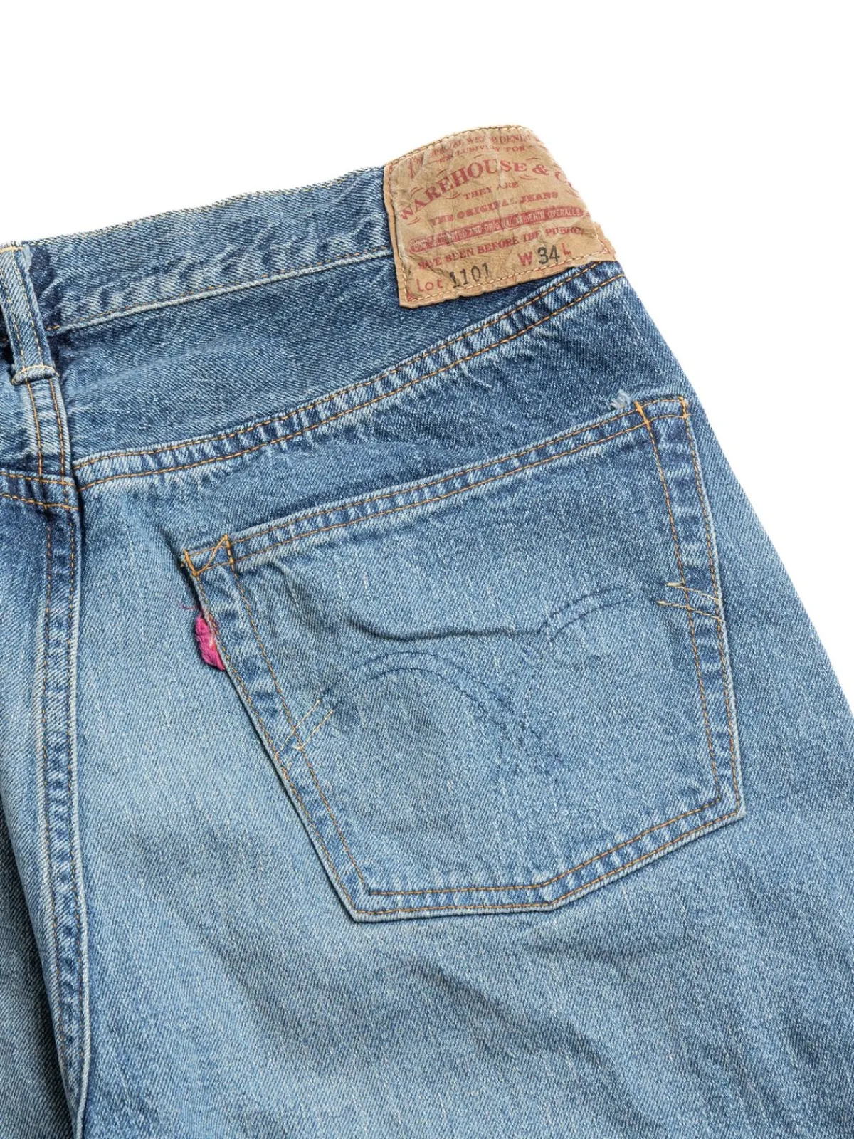 LOT 2ND HAND SERIES 1101 USED WASH MEDIUM 12OZ DENIM JEAN | Warehouse & Co Sale