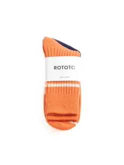 MERINO LAMBS WOOL STRIPE SOCKS ORANGE | RoToTo Sale