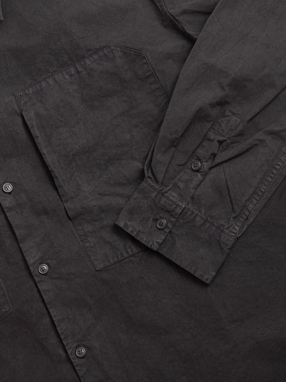 MILI VOLUME SHIRT TOUGH COTTON BLACK | CASEY CASEY Best Sale