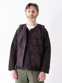 Multi Color Nyco Plaid Cover Vest | Engineered Garments Online