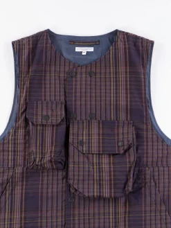 Multi Color Nyco Plaid Cover Vest | Engineered Garments Online