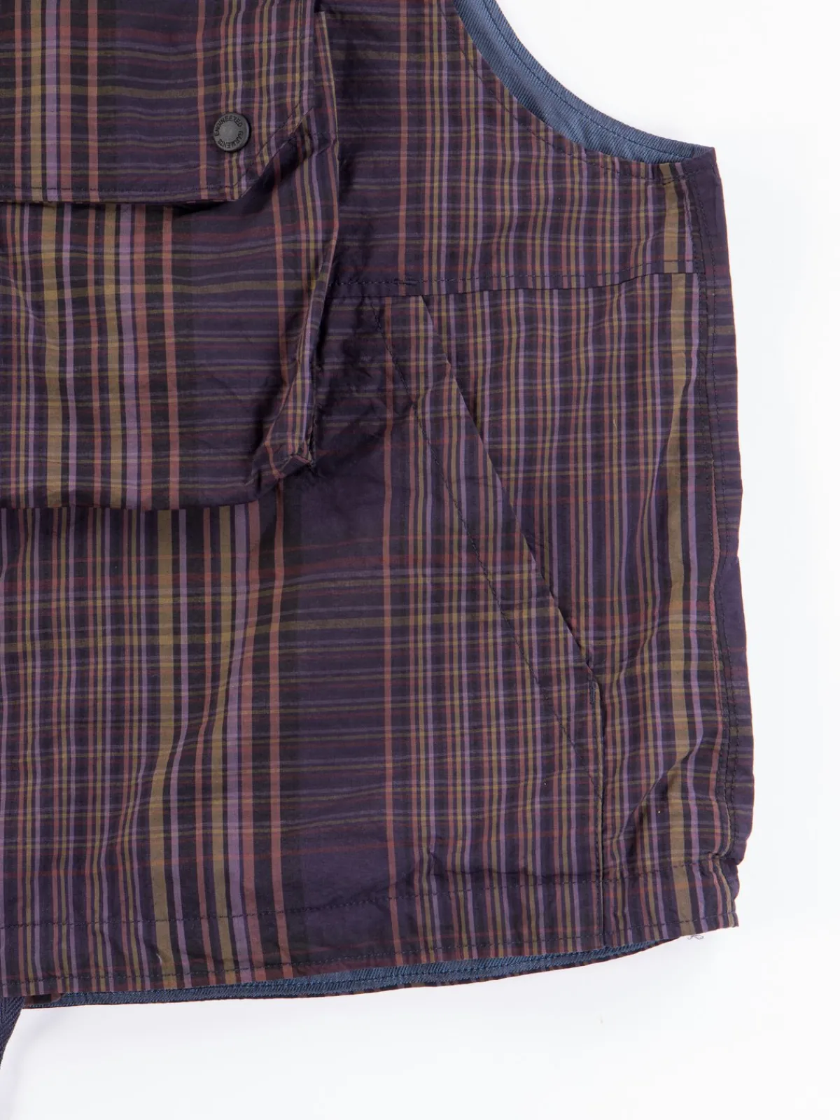 Multi Color Nyco Plaid Cover Vest | Engineered Garments Online