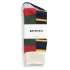 MULTI RUGGER PATTERN CREW SOCKS RED/GRN/GRY | RoToTo Best Sale