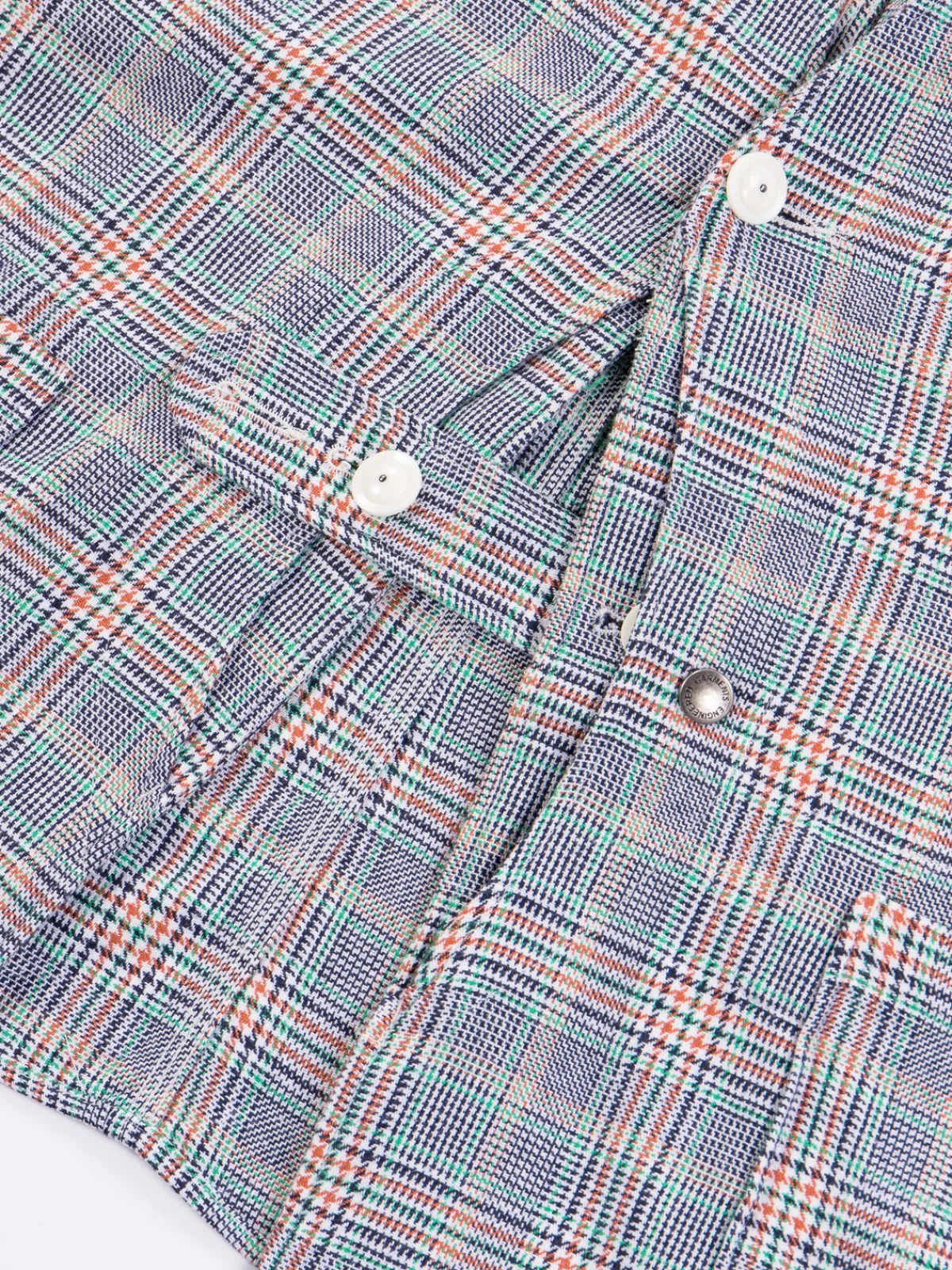 Navy/Green/Orange CP Glen Plaid Upland Vest | Engineered Garments Hot