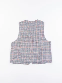 Navy/Green/Orange CP Glen Plaid Upland Vest | Engineered Garments Hot