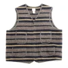 (1502&ndash;TWN) FLEECE VEST TRASHED WOOL NAVY STRIPE | Post O&rsquo;alls Best Sale