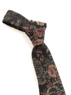 NECK TIE BLACK GOLD CP FLORAL JACQUARD | Engineered Garments Clearance