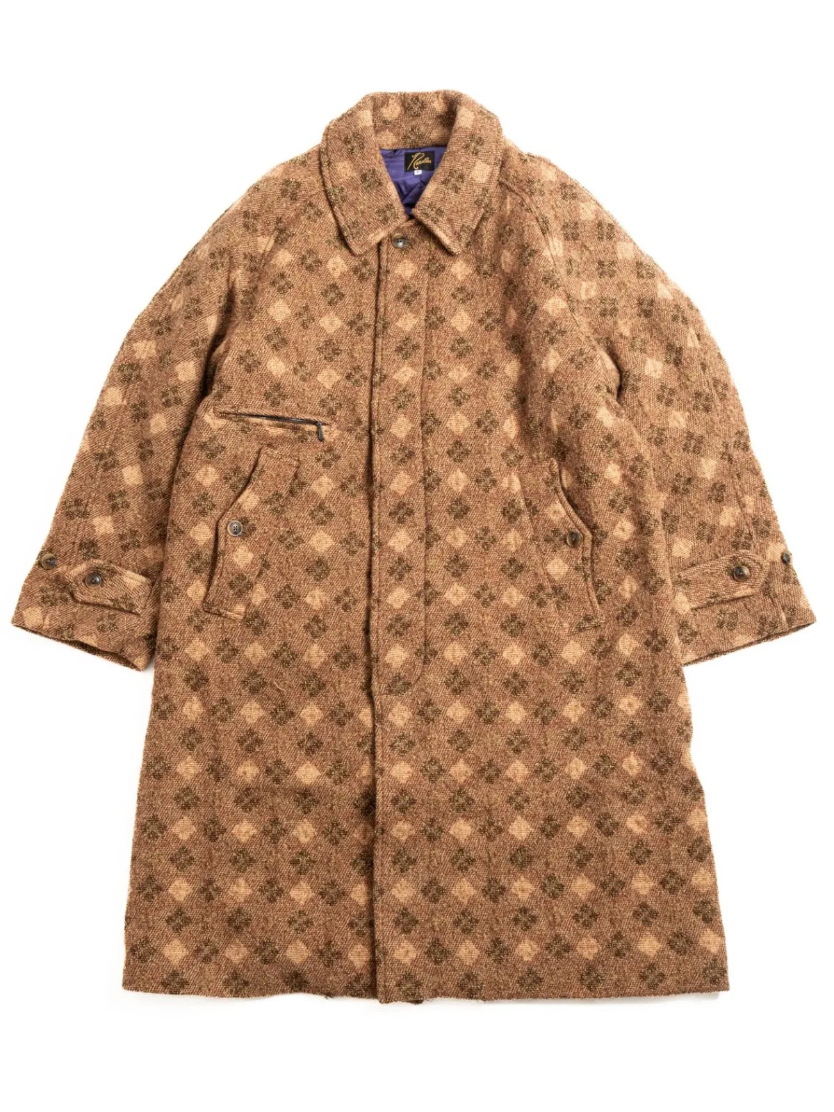 BALCOLLAR COAT W/N ARGYLE JQ BROWN | Needles Clearance