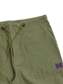STRING FATIGUE PANT BACK SATEEN OLIVE | Needles Fashion