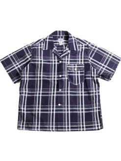 NEW BASIC S/S SHIRT INDIGO CHECK 1 | Post O&rsquo;alls New