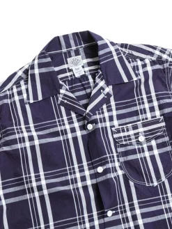 NEW BASIC S/S SHIRT INDIGO CHECK 1 | Post O&rsquo;alls New