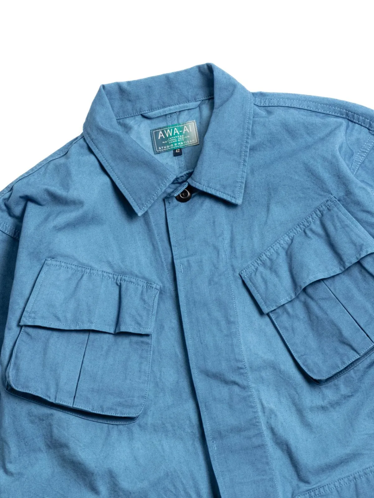 NO.4590 AWA HAND DYE JUNGLE JACKET ASAGI | Studio D’Artisan Sale