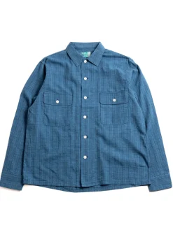 NO.5706B AWA–AI HAND DYE SIJIRA SHIRT INDIGO | Studio D’Artisan Best Sale