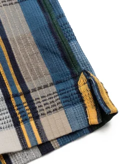 OM45100.80 RIB MADRAS TOWEL WEAVE STRAIGHT HEM BD SHIRT | TBB X OMTC New