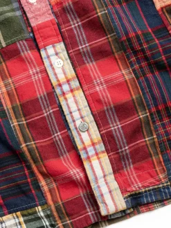 (OM45100.25) WINTER MADRAS PATCHWORK STRAIGHT HEM BD SHIRT | TBB X OMTC Discount