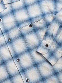 OPEN&ndash;NECKED SHIRT BLUE | SEUVAS Fashion