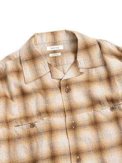 OPEN&ndash;NECKED SHIRT BROWN | SEUVAS Sale