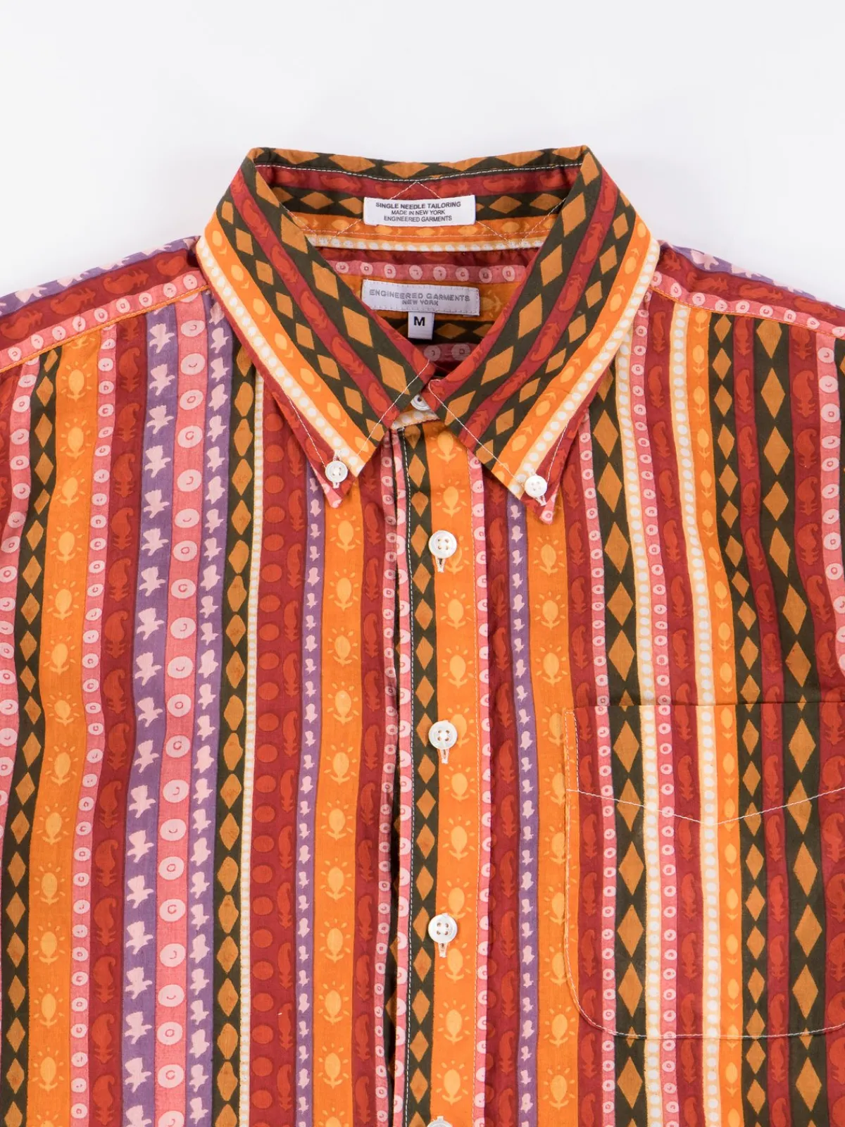 Orange Cotton Lawn Batik Stripe 19th Century BD Shirt | Engineered Garments Shop