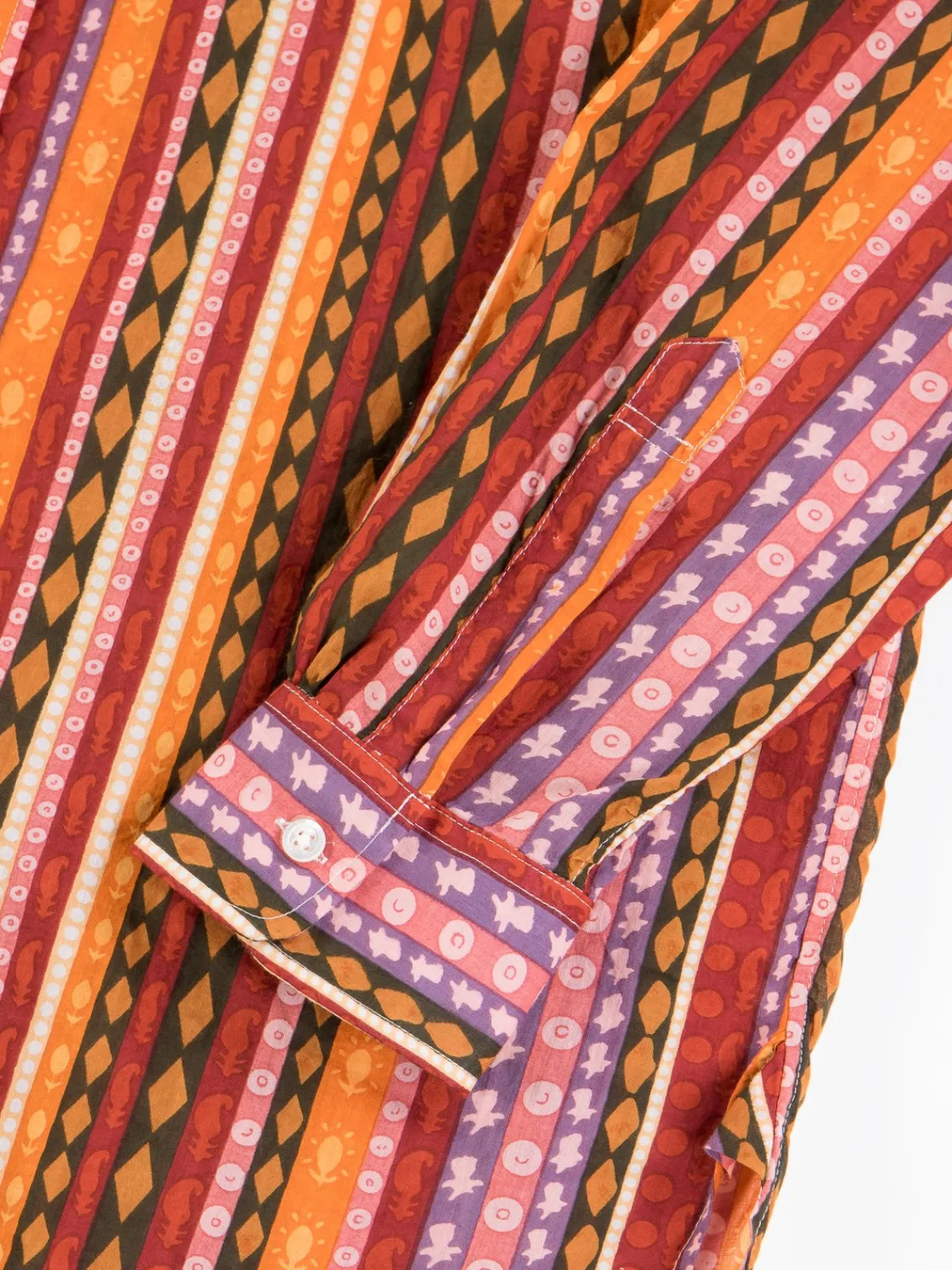 Orange Cotton Lawn Batik Stripe 19th Century BD Shirt | Engineered Garments Shop