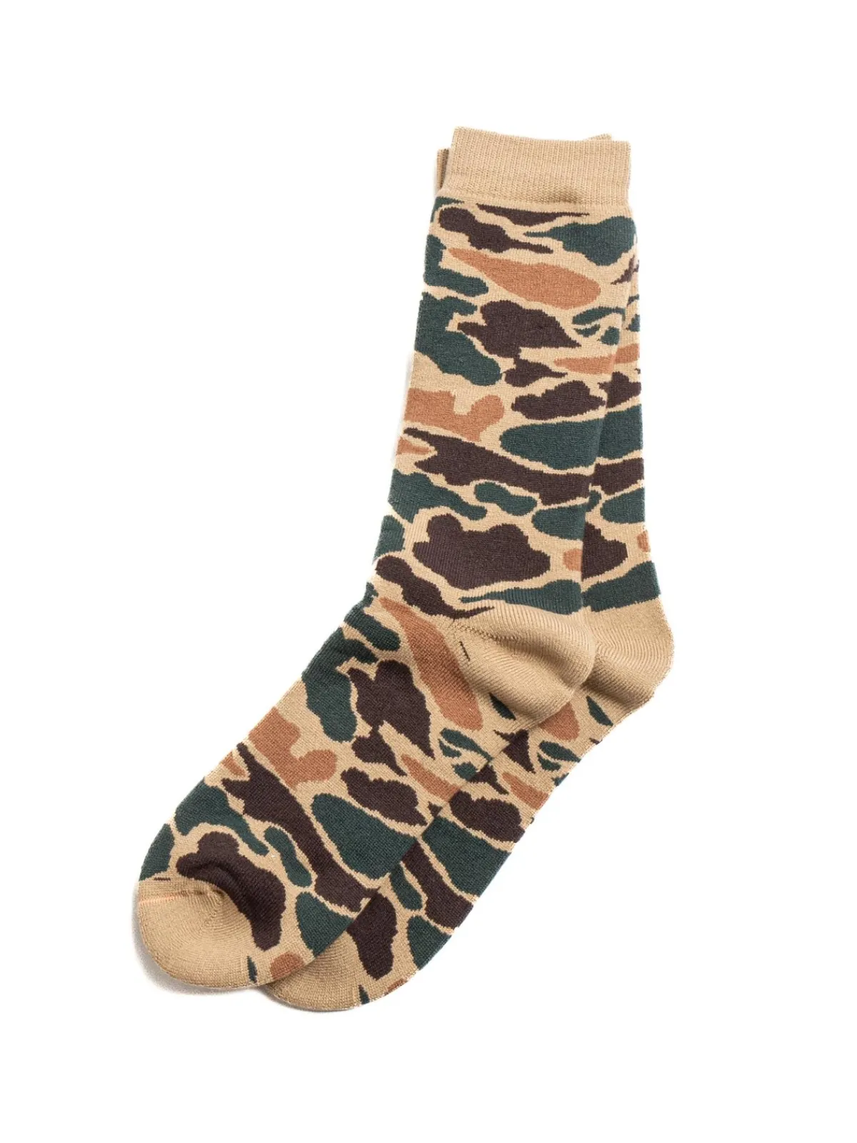 PILE CAMO CREW SOCKS KHAKI | RoToTo Hot