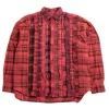 REBUILD BY FLANNEL SHIRT RIBBON WIDE OVER DYE RED (B) | Needles Outlet