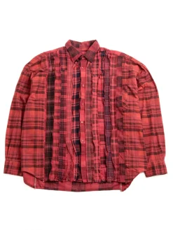 REBUILD BY FLANNEL SHIRT RIBBON WIDE OVER DYE RED (B) | Needles Outlet