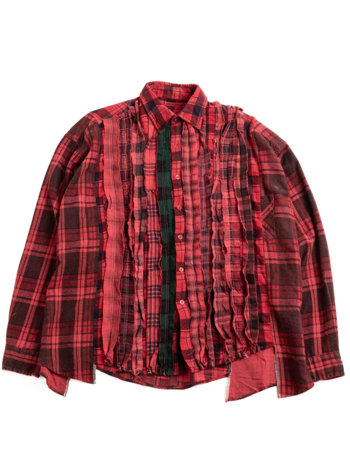REBUILD BY FLANNEL SHIRT RIBBON WIDE OVER DYE RED (C) | Needles Store