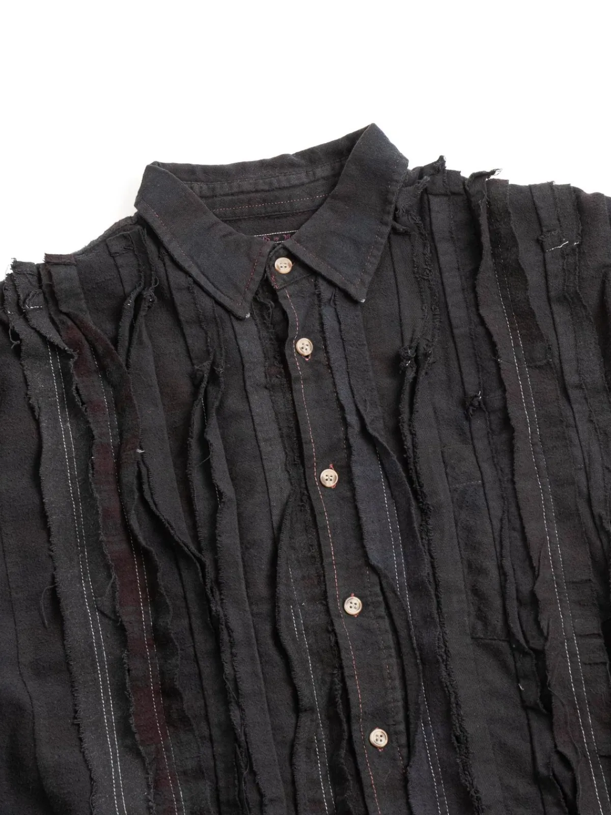 REBUILD BY FLANNEL SHIRT RIBBON WIDE OVER DYE BLACK (C) | Needles Store