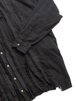 REBUILD BY FLANNEL SHIRT RIBBON WIDE OVER DYE BLACK (C) | Needles Store