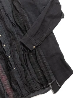 REBUILD BY FLANNEL SHIRT RIBBON WIDE OVER DYE BLACK (B) | Needles Store