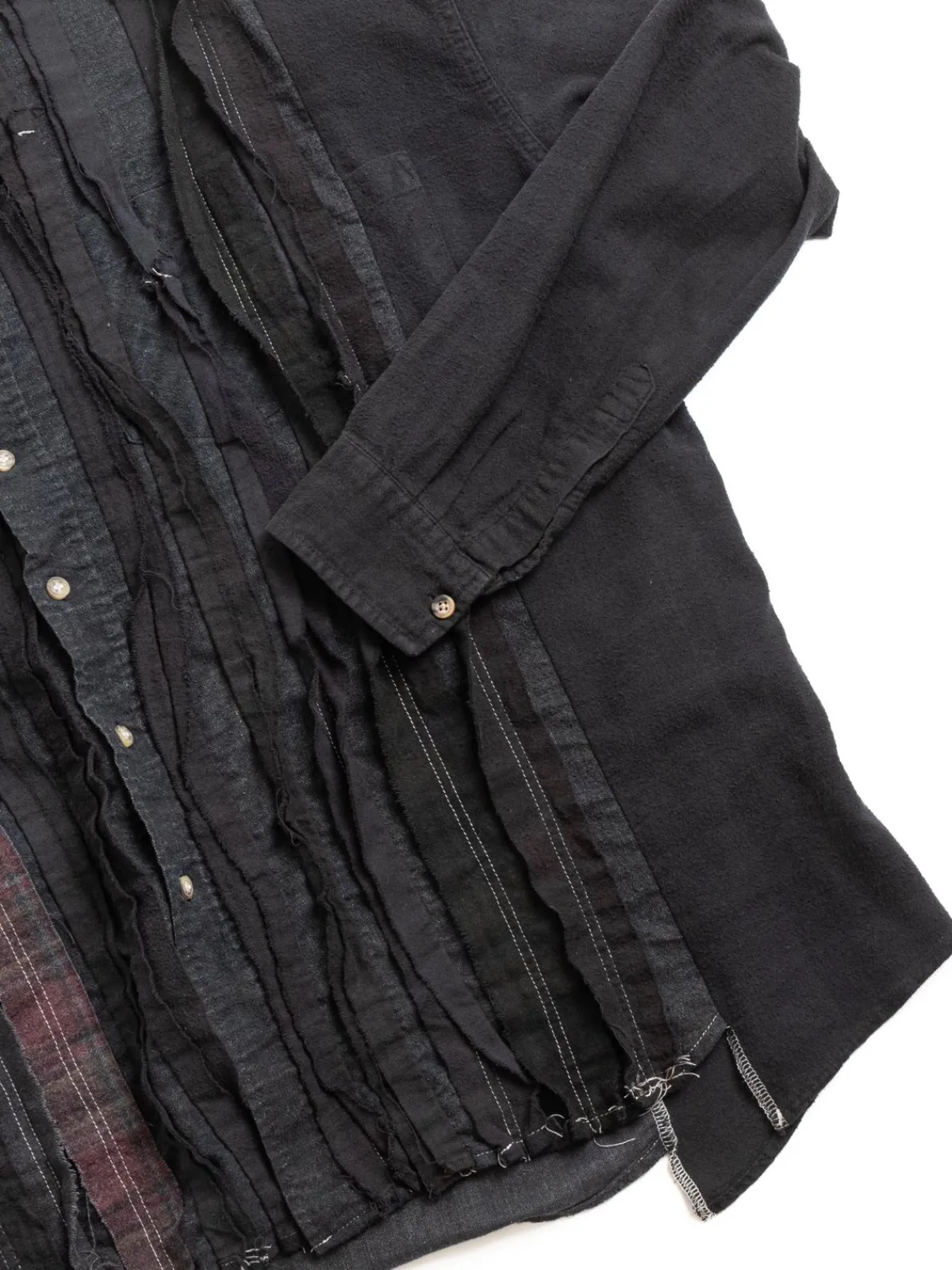 REBUILD BY FLANNEL SHIRT RIBBON WIDE OVER DYE BLACK (B) | Needles Store