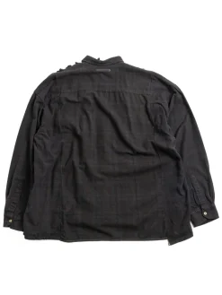 REBUILD BY FLANNEL SHIRT RIBBON WIDE OVER DYE BLACK (C) | Needles Store