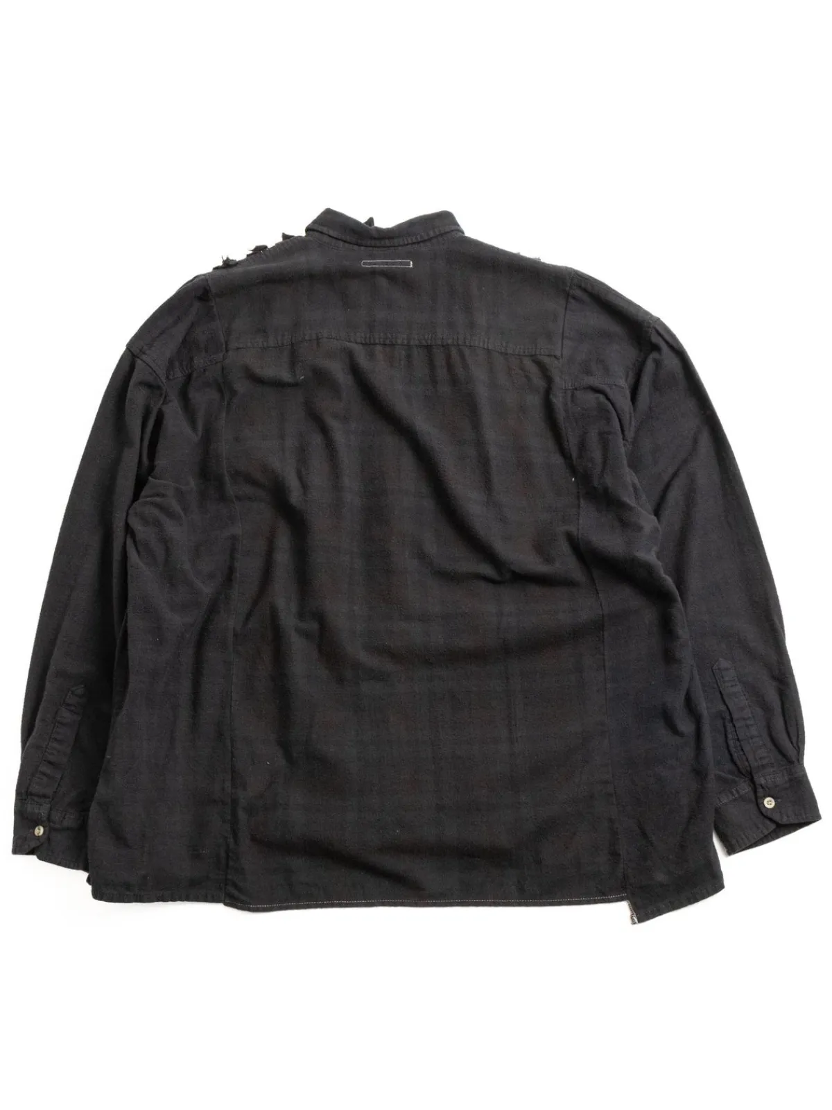 REBUILD BY FLANNEL SHIRT RIBBON WIDE OVER DYE BLACK (C) | Needles Store