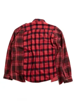 REBUILD BY FLANNEL SHIRT RIBBON WIDE OVER DYE RED (C) | Needles Store