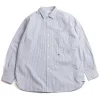 REGULAR COLLAR STRIPE WIND SHIRT NAVY | Nanamica Best Sale