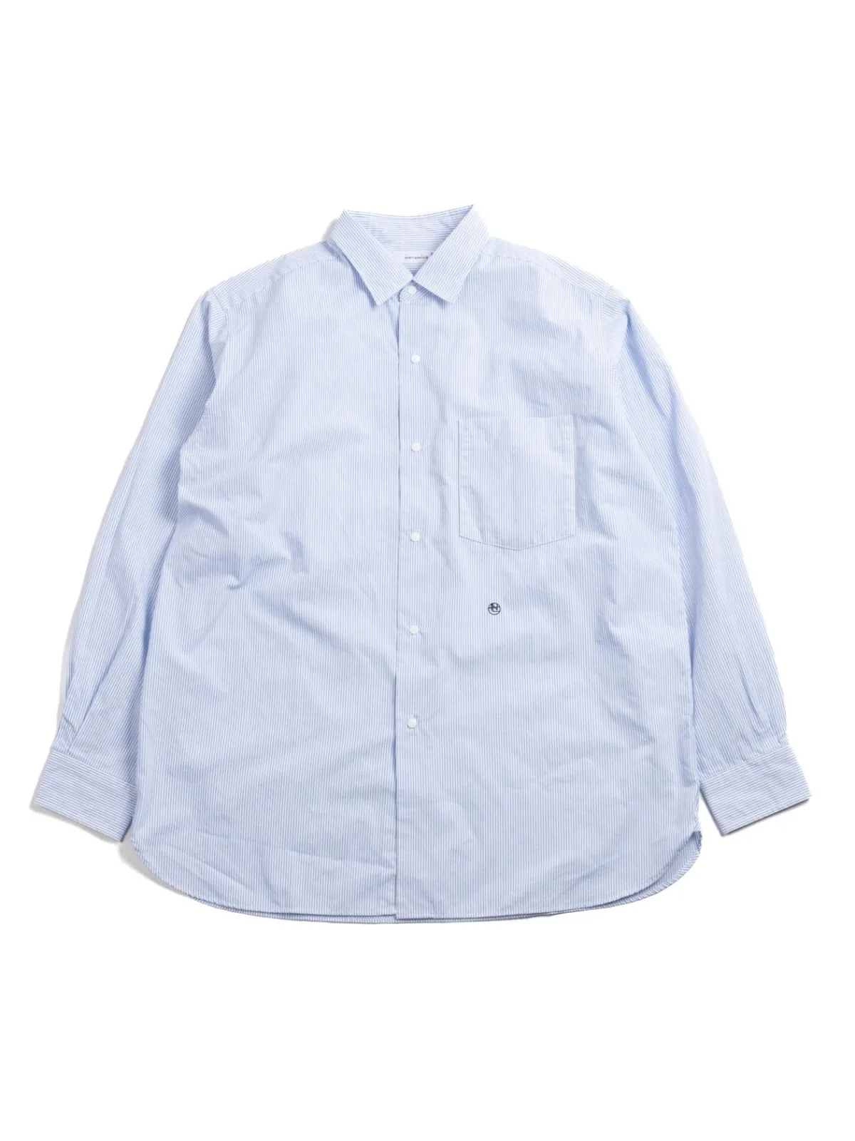 REGULAR COLLAR STRIPE WIND SHIRT SAX | Nanamica Best Sale