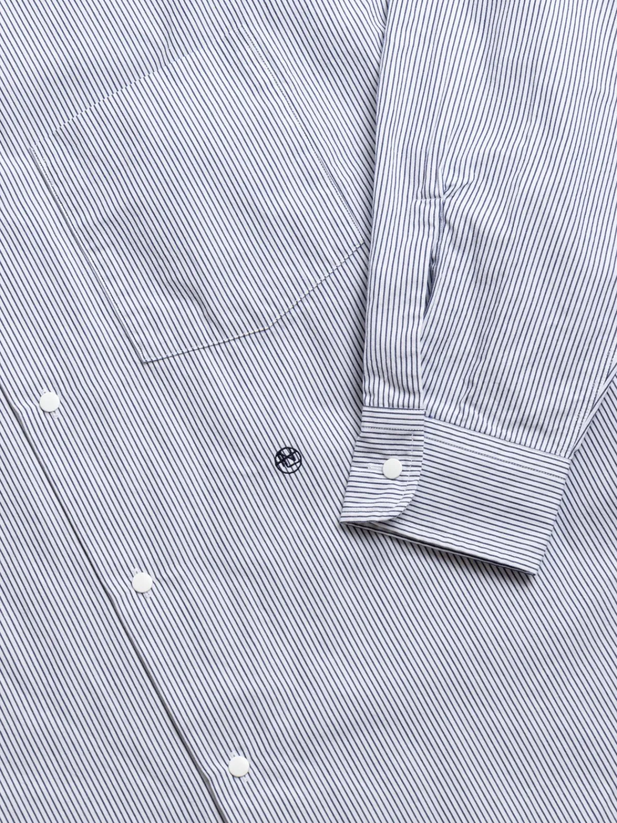 REGULAR COLLAR STRIPE WIND SHIRT NAVY | Nanamica Best Sale