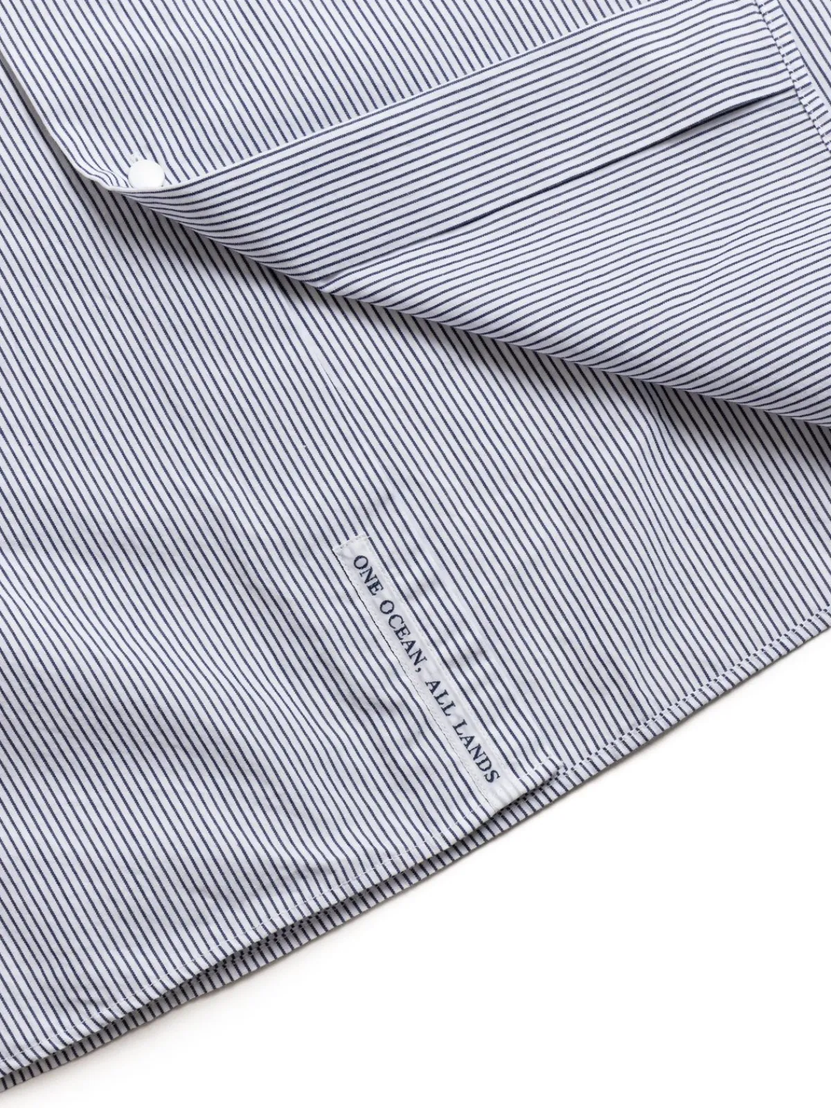 REGULAR COLLAR STRIPE WIND SHIRT NAVY | Nanamica Best Sale