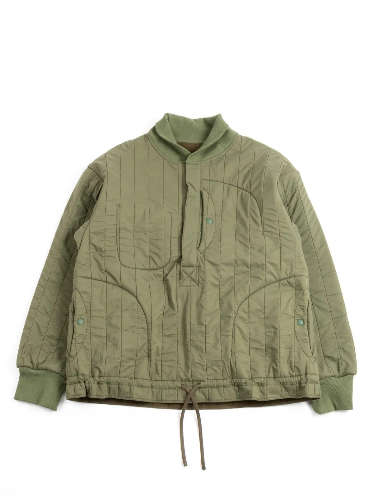REVERSIBLE QUILT PULLOVER OLIVE | The Bureau Belfast Cheap