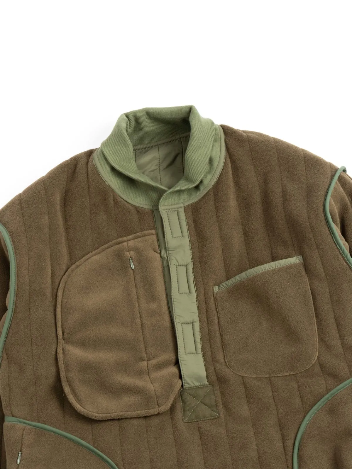 REVERSIBLE QUILT PULLOVER OLIVE | The Bureau Belfast Cheap