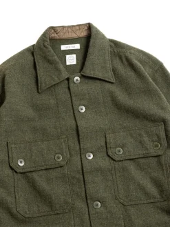 RIP&ndash;STOP WOOL C.P.O SHIRT OLIVE | SEUVAS Hot