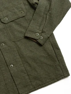 RIP–STOP WOOL C.P.O SHIRT OLIVE | SEUVAS Hot
