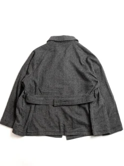 SMOKING JACKET GREY POLY WOOL HERRINGBONE | Engineered Garments Online