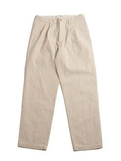 STRIPE CANVAS PANTS NATURAL | SEUVAS Flash Sale