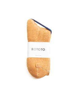 WASHI PILE CREW SOCKS D.YELLOW | RoToTo New